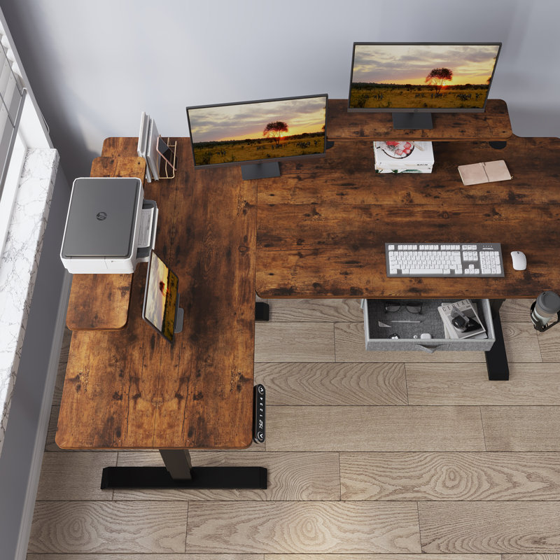 Inbox Zero Jonesboro 63'' L-Shaped Height Adjustable